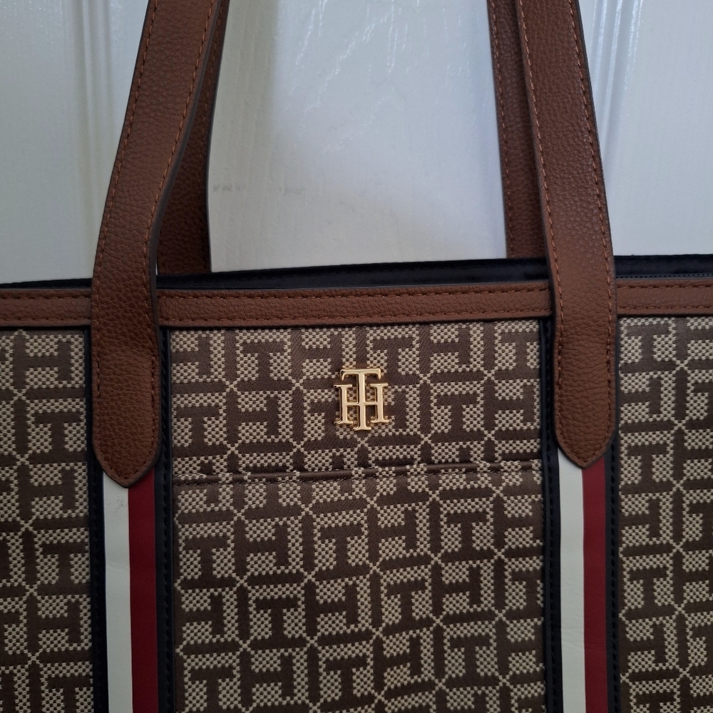 Tommy Hilfoger Designer Brown Tote Bag